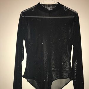 Long Sleeve Glitter Body Suit